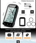 Ride Ready Bike Computer With Four Satellite Systems GPS GLONASS BDS GALILEO ANT Plus Bluetooth Waterproof 2.9 Inch LCD, accessories shown