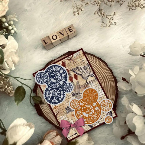 Clear Mechanical Gear Stamp Set With Transparent Gear Patterns For Scrapbooking And Card Making Steampunk Vibe Rubber Stamps