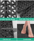 Interlocking Cushion Anti Fatigue Floor Mats For Pool Deck Drain Patio Balcony Yard 12 Pack Heavy Duty 11.8 Inch Square Tiles details