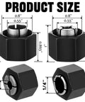 Diagram of 2 Pack Router Collet Kit 1/4 Inch And 1/2 Inch Replacement Set For Dewalt with size measurements.