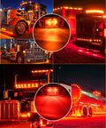 12 Pack 2.5 Inch LED Trailer Lights Kit Front Rear Side Marker Clearance Lit Indicator Lamps Amber And Red DC12 24V Waterproof