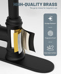 Matte Black Kitchen Sink Faucet With Pull Down Sprayer highlighting high-quality brass construction and smudge-resistant finish