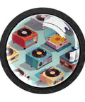 Color Record Player Pattern Cabinet Knobs Set Of 4 Stylish Drawer Pulls Handles with colorful turntable design.