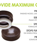 Image showing Small Furniture Wheel Caster Cups With Non Skid Rubber Grip Set Of 4 Floor Protectors for chairs and tables.