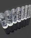 Rock Solid Clear Acrylic Stair Handrail With Beefy Stainless Brackets Non Slip Grip Smooth Finish Tight Safety Rig For Home Interior Hallways And Lofts Complete Kit in multiple sizes with bubbles.