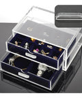 12 Pack Transparent Acrylic Drawer Pulls 2 Inch Mini Clear Glass Look Cabinet Handles installed on jewelry box