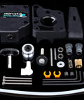 Dual Drive Geared Extruder Upgrade Kit for 1.75mm Filament with RNC Nano Coated Gear, Universal Mount, components displayed