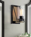 Wall-mounted light fixture with Brentwood Seeded Glass Shades Set, Clear Bubble Glass, 6.25 Inch By 4 Inch Dimensions, 3-Pack.
