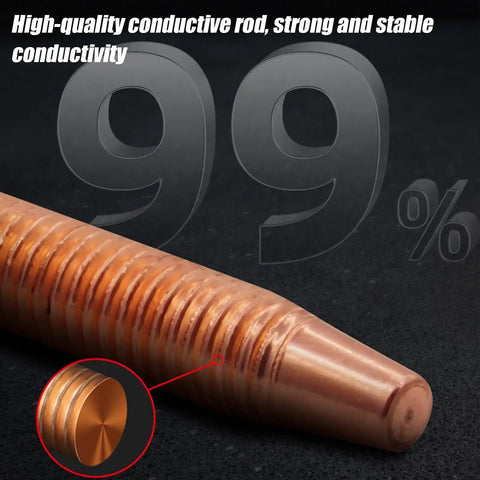 Close-up of Heavy Duty Magnetic Welding Ground Clamp Tool With Rust Resistant Slip Grip showing high-quality conductive rod for soldering.