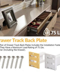 Built Tough Two Pack Drawer Slide Sockets And Track Back Plates, C Shape Mount For One Inch Cabinet And RV Drawer Rails, Durable Nylon Brackets With Six Screws displayed on a countertop.