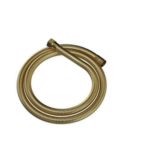 Gold handheld shower hose made of durable materials for Wall Mounted Square Shower System with Rough-in Valve.