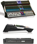 20 Channel Pro Bluetooth Studio DJ Mixer And Controller With USB MP3 Player PC Recording 18 Mic Inputs 48V Phantom Power