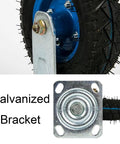 Heavy Duty Industrial Caster Wheels Pack With Brakes, top plate swivel caster showing galvanized bracket detail