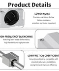 Diagram showing the SCS12UU Linear Ball Bearings Four Pack 12mm ID By 36mm Length Aluminum Slide Block with features like low noise and friction.