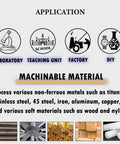 Machinable materials for the Built Like A Boss Benchtop Milling Machine With R8 Chucks; includes various metals and wood.
