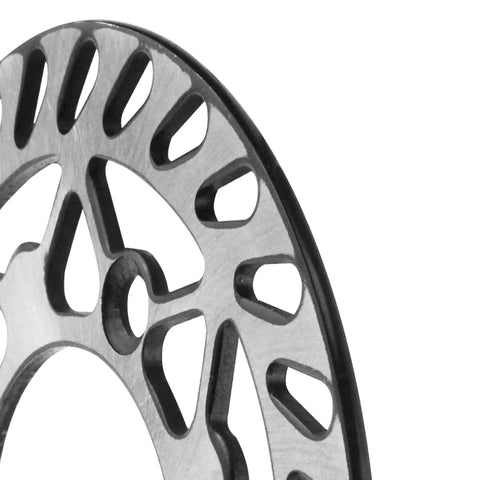 Close-up of 190mm front brake disc rotor with pad kit for 110cc 125cc 150cc Pit Pro trail quad dirt bike ATV buggy, precision machined.