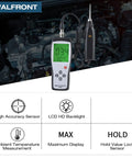 Pro Grade Handheld Vibrometer With Accelerometer For Motors Bearings Pumps And Industrial Machinery Analysis Measures Acceleration Velocity And Displacement For Real Time Vibration Monitoring And Fault Detection, LCD display