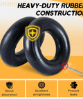 Heavy Duty 13x5.00-6 inner tube with TR13 valve stem for go-karts and ATVs, showcasing rubber construction and puncture resistance.