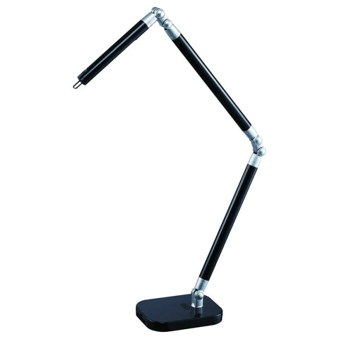 Summit Flex Ultra Reach 10W LED Desk Lamp With Flicker Free Natural Daylight Light USB Charging Port Six Dimming Black Gray LED10ARC