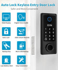 Smart Door Lock With Fingerprint And Keyless Entry No Key Hassle Electronic Keypad Deadbolt Front Door Handle Set In Black