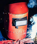 Get These Top Tier Welding Lenses Glass Replacement For Your Hood Eye Protection High Transparency Plus Grinding And Cutting Gear You Will Love, red welding helmet with sparks.