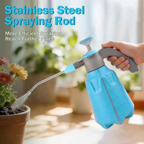 Hand Pump Sprayer 1/2 Gallon Leak Proof Water Mister with Adjustable Nozzle spraying plants indoors