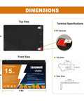 12V 15Ah LiFePO4 Deep Cycle Battery With Charger dimensions and terminal specifications diagram