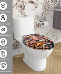 Elongated Quiet Close Toilet Seat for Home Bathroom with seashell design, 14.5" x 18.5", easy to install, ergonomic.