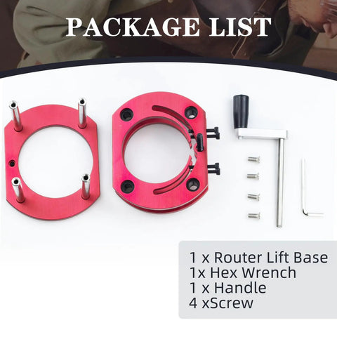 Pro Grade Router Lift Base With Aluminum Alloy Construction, 4 Jaw Clamping, Stainless Steel Rod, DIY Woodworking Slotting Setup