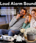 Family enjoying movie night with 60 Minute Mechanical Kitchen Timer With Loud Alarm No Batteries Needed Visual Countdown Timer inset.