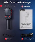 Go-To Handheld Thermal Camera With 512x384 Thermal Resolution And 256x192 IR, 25Hz Frame Rate, 3.5 Inch Screen package contents