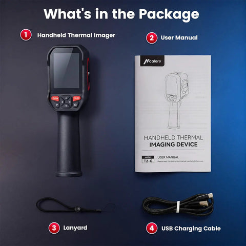 Go-To Handheld Thermal Camera With 512x384 Thermal Resolution And 256x192 IR, 25Hz Frame Rate, 3.5 Inch Screen package contents