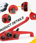Detailed view of Heavy Duty Pallet Strapping Kit With Poly Strapping Tensioner, 4000 Inch PP Strapping Band, 100 Metal Seals, Sealer Tool.