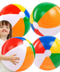 4 Pack 20 Inch Rainbow Beach Balls Large Inflatable Pool Toys For Parties Decorations For Adults And Kids Luau Summer Beach Water Games Beach Ball Favors