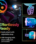 Kids LED Bike Light Set Front Headlight And Rear Tail Light Rechargeable For Night Riding On Bicycles And Scooters Safety
