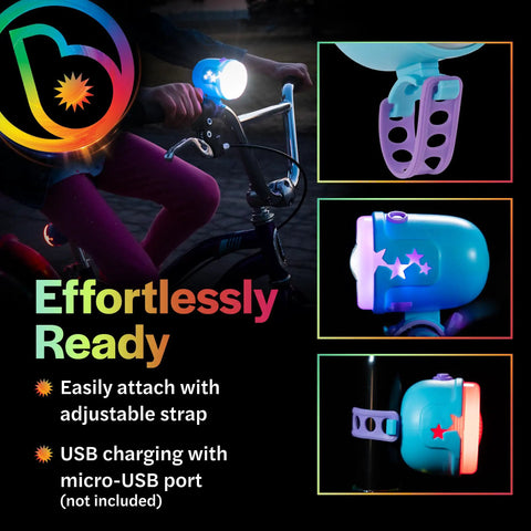 Kids LED Bike Light Set Front Headlight And Rear Tail Light Rechargeable For Night Riding On Bicycles And Scooters Safety