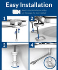 Installation process of Soft Close Toilet Seat With Brushed Nickel Hinges, Round, High Density Enameled Wood, White, STA-TITE system