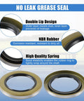 Close-up of double lip grease seals from Beefy 7000 Lb Trailer Axle Bearing Kit Four Pack with NBR rubber and durable spring