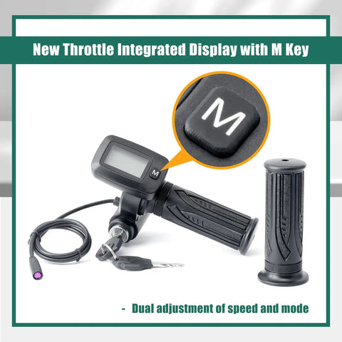 Upgraded 48V Ebike Speedometer Throttle With M Key Integrated Display For Soleil 01 Electric Dirt Bike Replacement