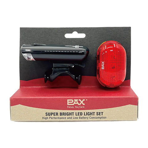 Beefed Up Super Bright Bike Light Set With Front And Rear Lights, Water Resistant, Easy Install on boxed display