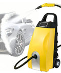 3.5L High Power Steam Cleaner 3000W with hose cleaning car surface, showcasing high-efficiency steam for deep cleaning.