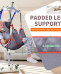 EHUCONHEEL Full Body Mesh Patient Lift Sling Universal Transfer Aid For Electric Ceiling Hoist with padded leg support.