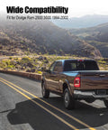 Dodge Ram 2500 3500 truck driving on a scenic road, showcasing heavy duty serpentine drive belt compatibility from 1994-2002.