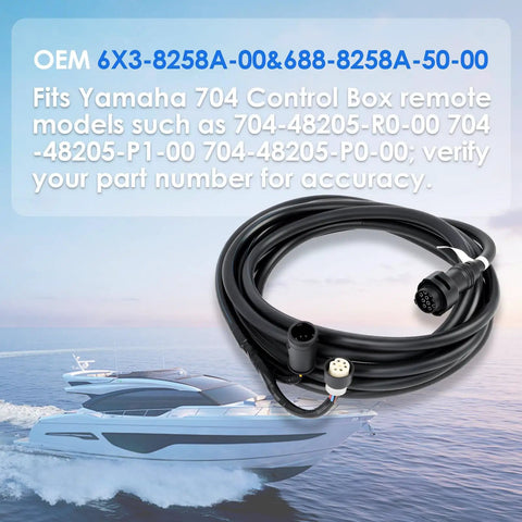 Main Wiring Harness For Yamaha Outboard Motor Remote Control 16.4ft Cable 10 Pin Plug And Play coiled on boat.