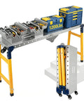 Heavy Duty Portable Welding Table With Easy Roll Casters And Adjustable Legs Heavy Hitter supports 1200 Pounds with folded design and tools.
