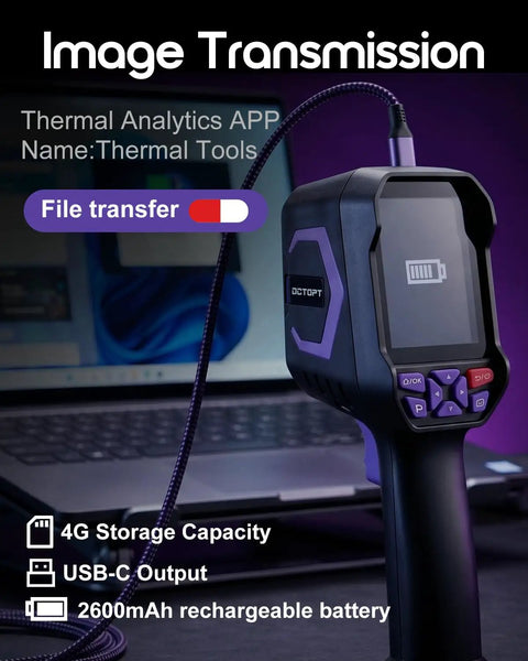 Pro Grade Thermal Imaging Camera With 240 X 240 IR Resolution And Heat Vision Clarity Two Point Eight Inch LCD Screen Less Than 50 mK Sensitivity And Smooth 25 Hz Frame Rate For Fast On Site Heat Detection, handheld view