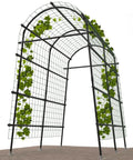 Sturdy 7 Foot Extra Tall Garden Arch Trellis For Climbing Plants Outdoor Use With Polyethylene Coated Stainless Steel Frame And Clips