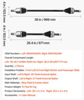 Hyundai Sonata Front CV Axle Shaft Assembly Set For 2011 2014 Two Piece Driver And Passenger Sides dimensions and materials.