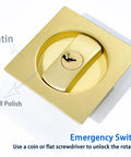 Two Pack Pocket Door Lock With Key For Sliding Barn Doors Recessed Two Sided Latch With Flush Handles Universal Left Or Right Handed Design Two And Three Eighths Inch Backset Flush Mounted Hardware For Interior Doors, satin finish