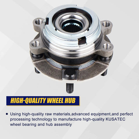 Two Pack Front Wheel Bearing And Hub Assembly 513294 Fits Nissan Altima 2007 2008 2009 2010 2011 2012 With 5 Lug And ABS Front Wheel Replacement For A Smooth Quiet Ride, close-up view